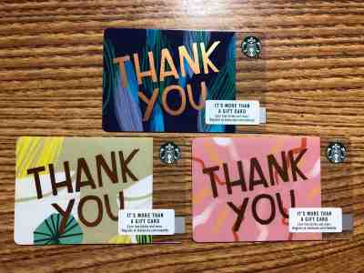3 NEW STARBUCKS 2018 US THANK YOU PLASTIC VARIANT GIFT CARDS LIMITED - Sold on eBay Nov, 28th 2018 for $4.99