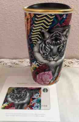 Starbucks 2018 Tristan Eaton Sumatra Tiger Ceramic Tumbler $5 Gift Card NWT - Sold on eBay Nov, 27th 2018 for $45.00