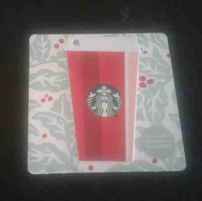 Starbucks Gift Card Striped Cup 2018 Diecut Holiday with Diamond Printer Mark - Sold on eBay Nov, 27th 2018 for $5.70