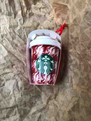 NEW STARBUCKS 2018 HOLIDAY CUP RED & White Houndstooth ORNAMENT Pretty!! - Sold on eBay Nov, 27th 2018 for $11.00