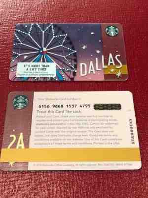 NEW MINT Starbucks Card 2018 Dallas Texas Star Ferris Wheel Limited Edition  - Sold on eBay Nov, 29th 2018 for $4.75