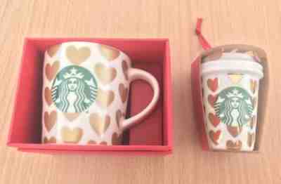 EXCLUSIVE LIMITED EDITION STARBUCKS 2015 HOLIDAY GOLD HEART ORNAMENT SET - Sold on eBay Nov, 28th 2018 for $16.50