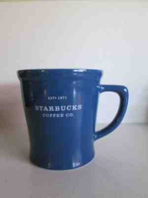 STARBUCKS 2008 LARGE HEAVY 18oz BLUE WHITE MUG COFFEE CUP  EST'D 1971.  - Sold on eBay Nov, 30th 2018 for $15.00