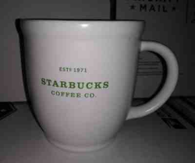 2007 Starbucks Coffee Mug 18oz Abbey Green White Est 1971 Holiday Cup  - Sold on eBay Nov, 29th 2018 for $16.95