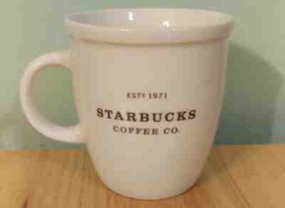 Starbucks 2006 Abbey White Est 1971 Coffee Mug Cup Brown lettering  - Sold on eBay Nov, 29th 2018 for $5.50