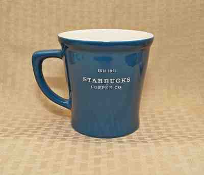 STARBUCKS COFFEE Mug 2008 Est'd 1971 Dark Blue White Interior 18 oz Exc Cond! - Sold on eBay Nov, 28th 2018 for $19.99