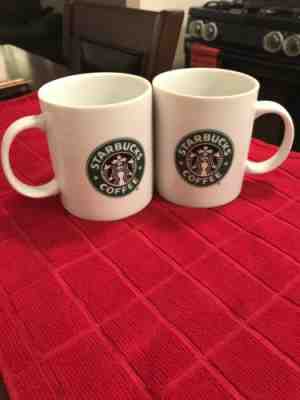 Starbucks Mug 1999 Original Vtg Logo 14oz SET OF 2! Free Bag Of Coffee - Sold on eBay Nov, 30th 2018 for $8.99