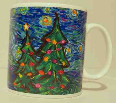 Starbucks Barista 2000 Christmas holiday Starry Night  20 oz coffee mug - Sold on eBay Nov, 28th 2018 for $12.49
