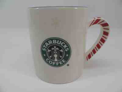 Starbucks Barista Christmas Holiday Mug Cup Snowflakes Candy Cane Handle 2001  - Sold on eBay Nov, 30th 2018 for $12.95