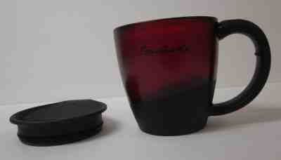 2001 Starbucks Coffee Mug Barista Translucent Red Plastic Rubber Bottom RARE  - Sold on eBay Nov, 29th 2018 for $20.00