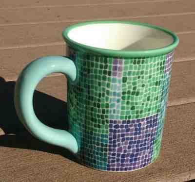 Starbucks Barista 2002 18 Oz. Mug Green Purple Blue Tile Pattern  - Sold on eBay Nov, 30th 2018 for $22.00