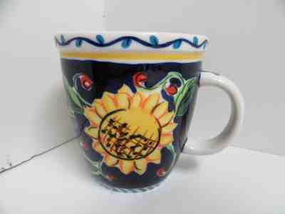 Starbucks Coffee Mug 2002 Barista Series Cobalt Blue Sunflower Floral  - Sold on eBay Nov, 29th 2018 for $21.99