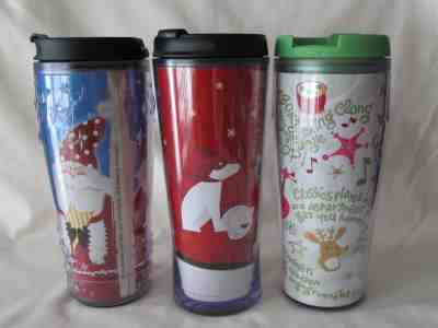 Lot of 3 Christmas Holiday Starbucks 16 oz.Travel Mug Tumbler 2003 2006 2011 - Sold on eBay Nov, 29th 2018 for $15.99
