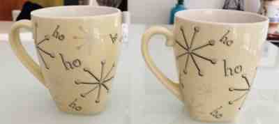 2 Starbucks Cream White Ho Ho Ho Christmas Holiday 18 Oz Mug/ Cup 2004 - Sold on eBay Nov, 29th 2018 for $20.00