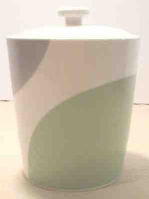 STARBUCKS Coffee Canister 2005 Art Deco 1lb Metallic Silver Green White Modern - Sold on eBay Nov, 30th 2018 for $22.99