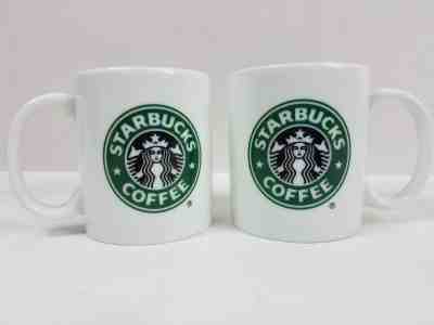 TWO Starbucks 9 oz White Green Mermaid Set of 2 Siren Logo Coffee Mug Cup  2005 - Sold on eBay Nov, 29th 2018 for $9.74