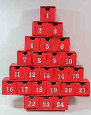 Starbucks Advent Tree Calendar Countdown Numbered Reversible Drawers Boxes 2007 - Sold on eBay Dec, 1st 2018 for $20.00