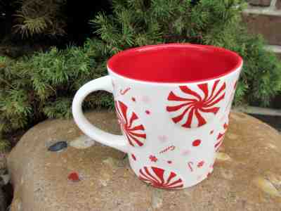 STARBUCKS Coffee 2007 Holiday Mug PEPPERMINTS CANDY CANES SNOWFLAKES Unused - Sold on eBay Nov, 30th 2018 for $13.45