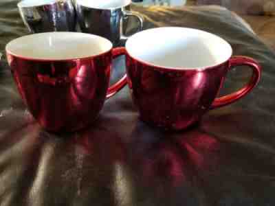 LOT 2 Starbucks 2007 “Holiday” Shiny Red Coffee Mug Cup 16oz -  - Sold on eBay Nov, 30th 2018 for $8.00