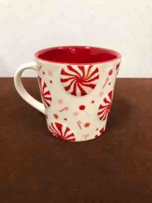 Starbucks Peppermint Candy Cane Coffee Mug Cup Red & White 16 OZS. 2007 - Sold on eBay Nov, 29th 2018 for $24.00