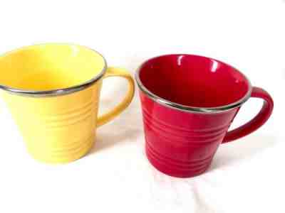 Starbucks 2007 Yellow & Red Sand Pail or Bucket Coffee Mugs Tea Cup 14 oz - Sold on eBay Nov, 29th 2018 for $24.00