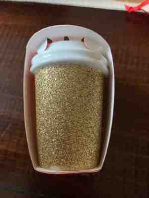 Starbucks 2018 Christmas Ceramic Ornament Gold Glitter Cup - Sold on eBay Dec, 1st 2018 for $4.99