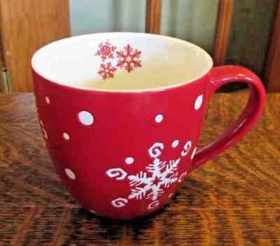 STARBUCKS 2007 Holiday 16 oz Coffee Cup, Mug, Red with Debossed Snowflakes - Sold on eBay Dec, 1st 2018 for $9.00