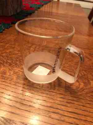 STARBUCKS Coffee 2016 Glass Drinking Glass Clear Frosted Mugs Cups 12oz - Sold on eBay Dec, 1st 2018 for $17.99