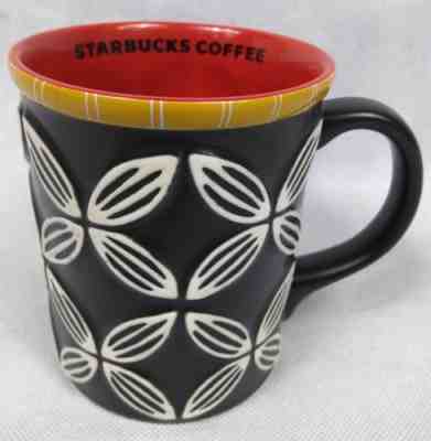 Starbucks 2008 Coffee Tea Mug Cup Black White Hawaiian Tiki Flowers Bone China - Sold on eBay Dec, 1st 2018 for $17.00