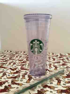 Starbucks Venti Clear Double Wall Cold Cup Tumbler 24 oz With New Straw - Sold on eBay Dec, 1st 2018 for $8.00