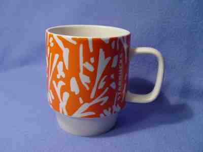 2016 STARBUCKS Coffee Cup/ Mug,  Orange,& White Leaf Stick Floral Pattern 12 oz  - Sold on eBay Dec, 1st 2018 for $4.40