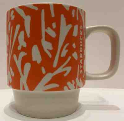 STARBUCKS Orange And White Floral Stacking 12 oz Coffee Mug NEW! - Sold on eBay Dec, 1st 2018 for $7.99