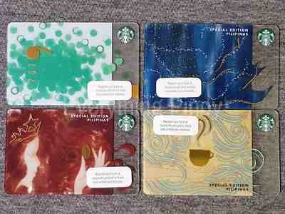Starbucks Philippines LIMITED EDITION Cards from Planner Promo 2018 Set of 4 - Sold on eBay Dec, 1st 2018 for $110.00