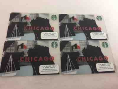 Starbucks Chicago Drawbridge Skyline Gift Card Lot of 4 NO VALUE - Sold on eBay Dec, 1st 2018 for $12.99