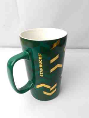 2014 Starbucks Green and Gold Christmas Mug 16oz tall  - Sold on eBay Dec, 1st 2018 for $14.99