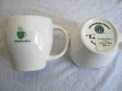 2 Starbucks Abbey II 7.5 oz barista coffee mugs, NEW unused pair from 2003,  - Sold on eBay Dec, 1st 2018 for $11.95