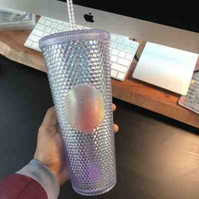 Starbucks 2018 Holiday Iridescent Rainbow Glitter Tumbler Traveler Cold Cup - Sold on eBay Dec, 1st 2018 for $36.99