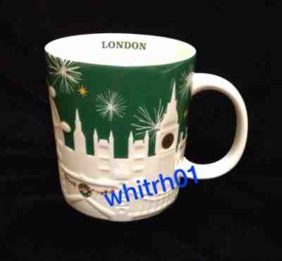 Starbucks London Relief Mug Green Holiday Big Ben Westminster Eye Cup Coffee New - Sold on eBay Dec, 1st 2018 for $72.99
