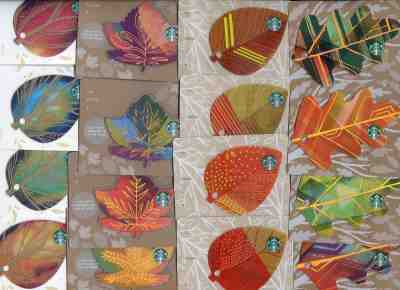 4 COMPLETE SETS STARBUCKS RETIRED DIE CUT LEAF KEY RING 16 GIFT CARDS   - Sold on eBay Dec, 1st 2018 for $15.00