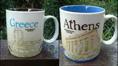 2 Original Starbucks City Mugs 16 oz GREECE & ATHENS Series 2015-2017 - Sold on eBay Dec, 1st 2018 for $40.00