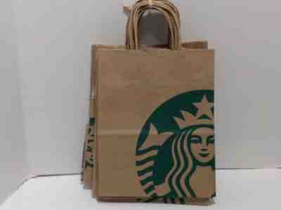 Starbucks 11X Reusable Recycled Brown Paper Shopping Lunch Gift Bags With Handle - Sold on eBay Dec, 1st 2018 for $6.99