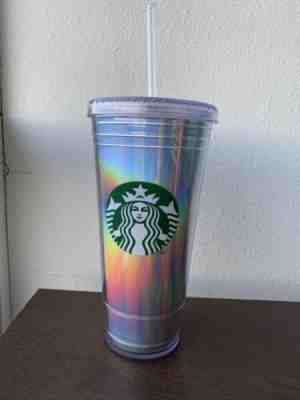 NEW Starbucks Holiday 2018 Rainbow Iridescent Holographic Tumbler 24oz - Sold on eBay Dec, 1st 2018 for $42.00