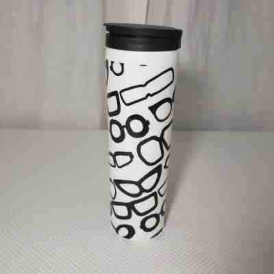 New Starbucks Tumbler Water Bottle Black White Glasses Sunglasses 2013  - Sold on eBay Dec, 1st 2018 for $19.47
