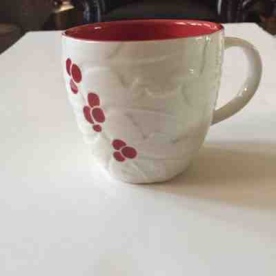 2010 Starbucks Embossed Holly 3D Christmas Holiday Coffee Mug  - Sold on eBay Nov, 30th 2018 for $15.00