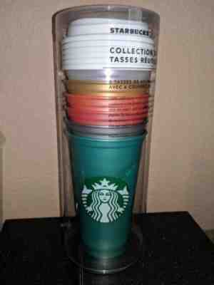 Starbucks Multi Color Christmas  Limited Edition Reusable 16oz Cup Set Of 6 2018 - Sold on eBay Dec, 1st 2018 for $23.00