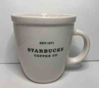 Starbucks Estd 1971 Large Mug White Black Letters 2001 Barista Abbey Coffee Cup - Sold on eBay Dec, 2nd 2018 for $5.50