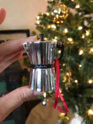 [XMAS] Starbucks Coffeepot 1999 Collectible Christmas Tree Ornament w/Red Ribbon - Sold on eBay Dec, 1st 2018 for $29.50
