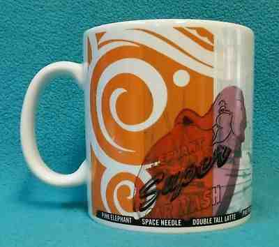 Starbucks 1999 Oversized City of Seattle Coffee Cup/Mug~Pink Elephant Car Wash - Sold on eBay Dec, 1st 2018 for $8.99