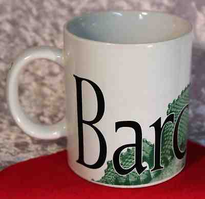 Starbucks Barcelona City Coffee Mug Cup. Green & White 2002 - Sold on eBay Dec, 1st 2018 for $15.00