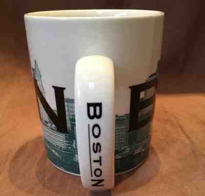 Large STARBUCKS Coffee Mug BOSTON 2002 Skyline Barista Series 16 oz. - Sold on eBay Dec, 1st 2018 for $9.95